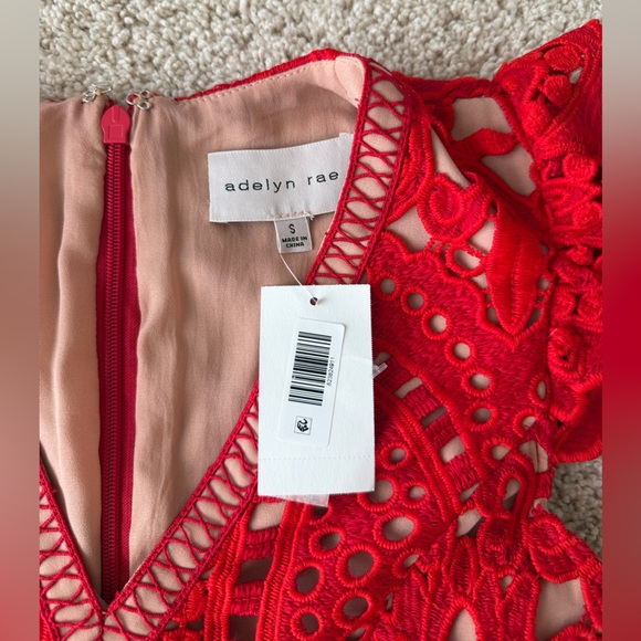 Adelyn Rae Red Lace Midi Dress, size S, NWT - Picture 8 of 11